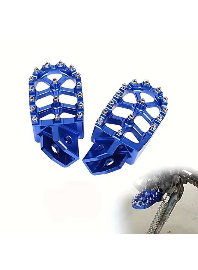 Blue CNC Motorcycle Footrest Wide Footpegs For YAMAHA YZ80 YZ125 YZ250 YZ500 YZ490 WR200 WR250 WR500 TTR90 TTR110 TTR125 TTR250 XT250 - Image 5